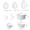 Creative Black and White Spotted Ceramic Tableware Set Porcelain Dinner Plate Soup Bowl Salad Bowl Fish Plate Kitchen Utensils
