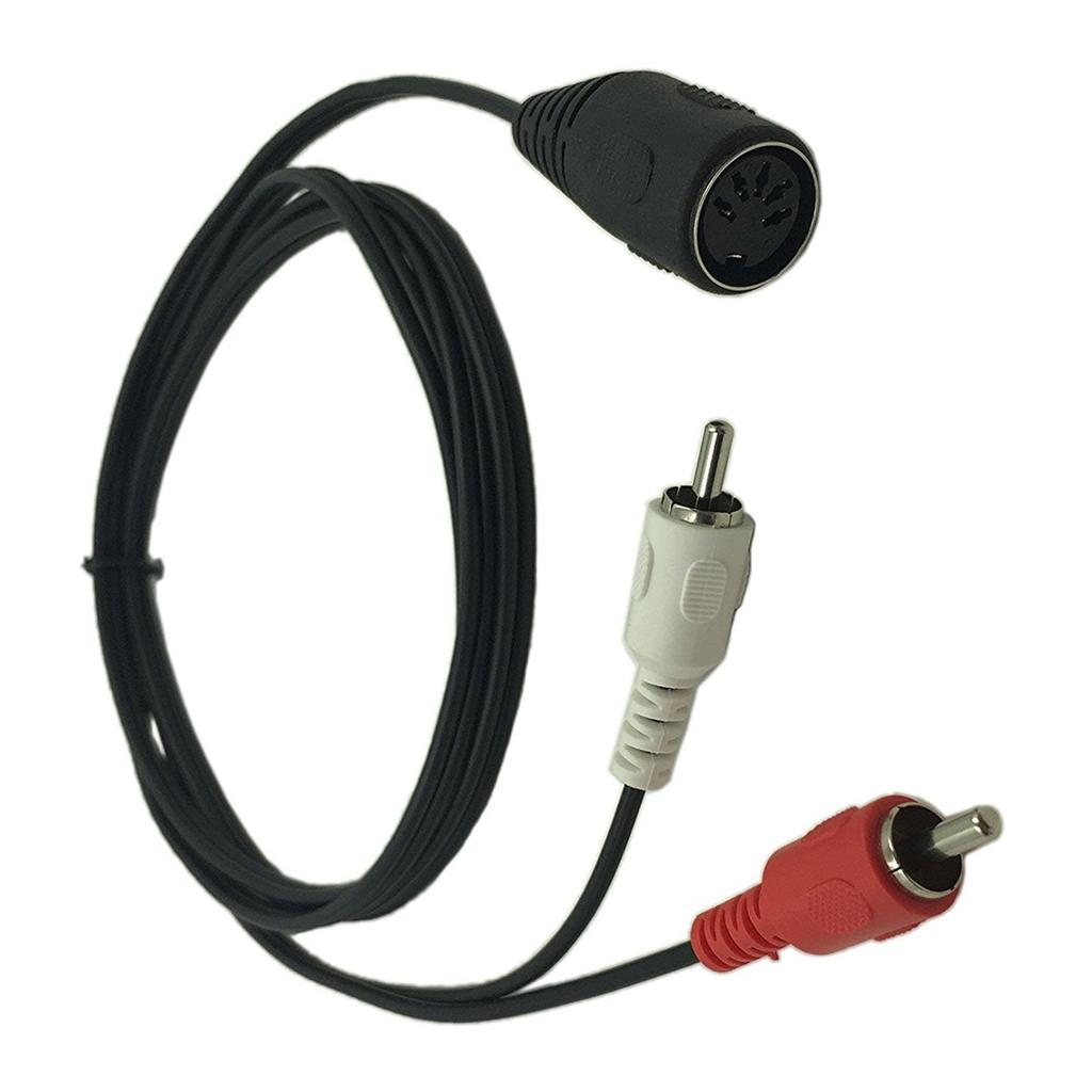 5 Pin Male DinPlug to 2x PhonoMale PlugStereo Cable,1.5M/4.9Ft 5 Pin Din Male to 2 Male Cable