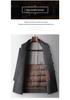 Men's Trendy Chinese Style Stand Collar Wool Coat with Detachable Down Liner, Frog Buttons, Double-Sided Fabric – Perfect for Autumn and Winter.