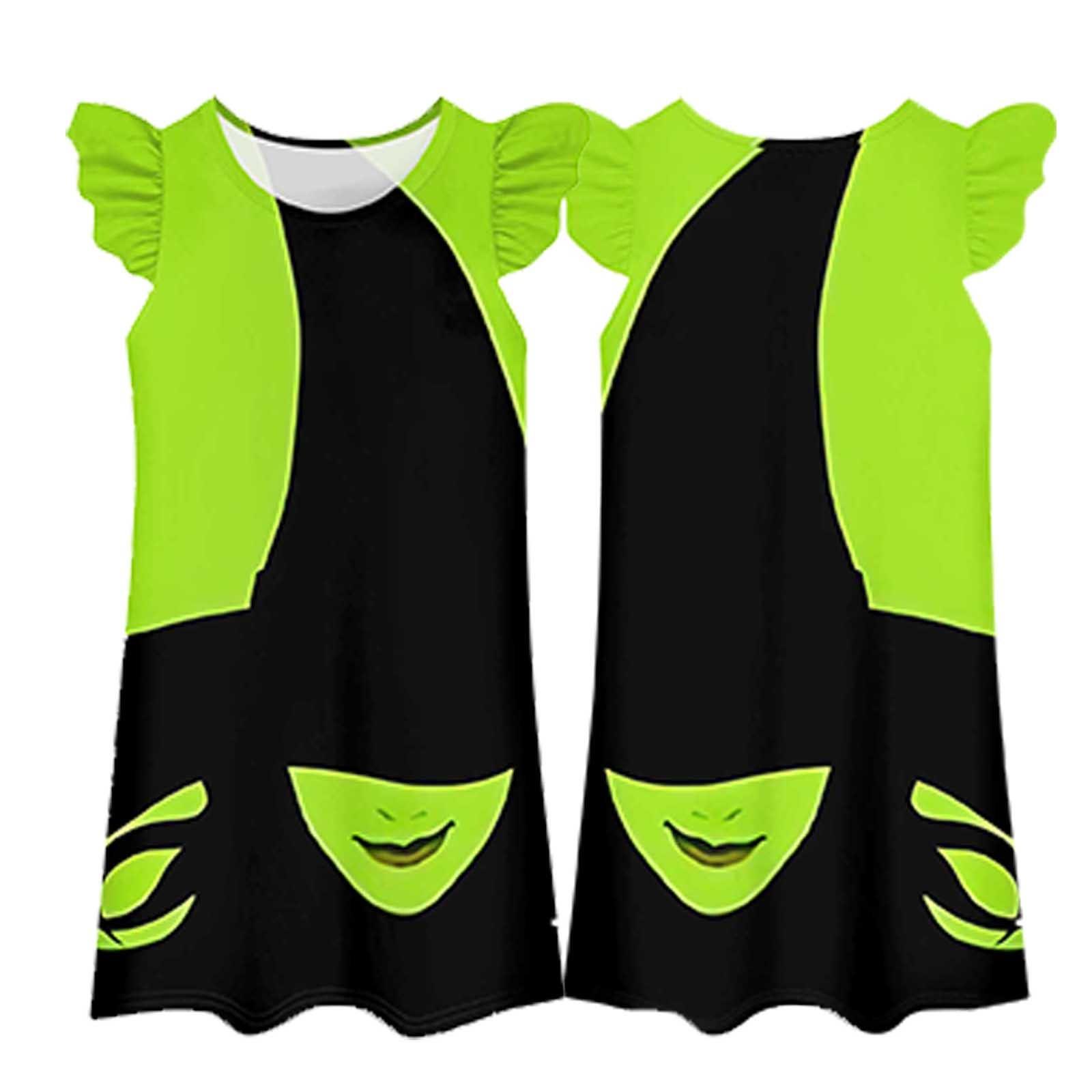 

Повседневная юбка для девочек с летящими рукавами, подарок для девочек 160 зелёный