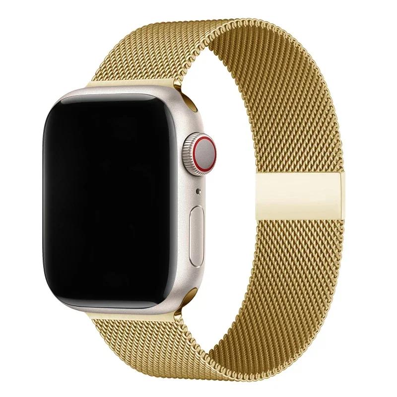 Milanese Loop Band for Apple Watch Strap Ultra 49mm 46mm 45mm 44mm 41mm 40mm Metal Wristband Bracelet Iwatch Series 9 8 7 6 5 4 3 SE
