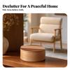 Solid Wood Storage Box Snug Lid Round Lifting Strip Cylindrical Wooden Jar