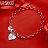 925 Sterling Silber Seitenkette mit Buchstaben Exquisites Armband Geschenk Schmuck