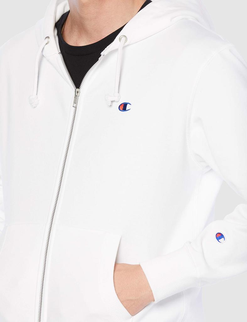 Champion Hooded Long Fleece Classic Design with Embroidered Seasonless Training Size XS Men's Full-Zip Sweatshirt, Sleeve, Lining, Logo, Wear,