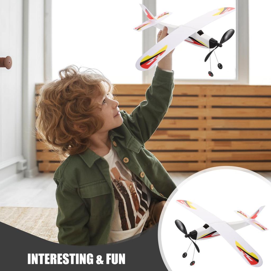 COLLBATH Rubber Band Powered Airplane Model for Kids, Outdoor Sports Toy, Flies In Seconds, Easy To Assemble, Great Gift for Improving Hand-Eye
