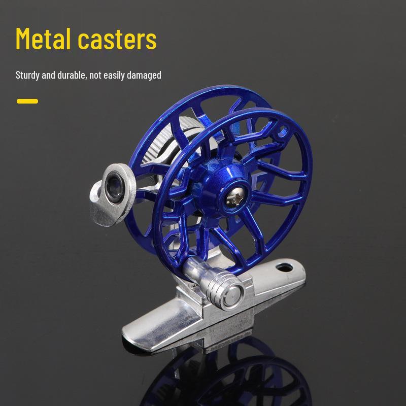 Moulinet de pêche tout métal pour la pêche à la mouche, sur glace, à la roche et au pont, avec frein avant et clip pour appât vivant