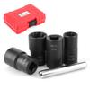 5pcs/set Damaged Nut Lock Remover 1/2in Drive Size Twist Socket Straight Bar Set