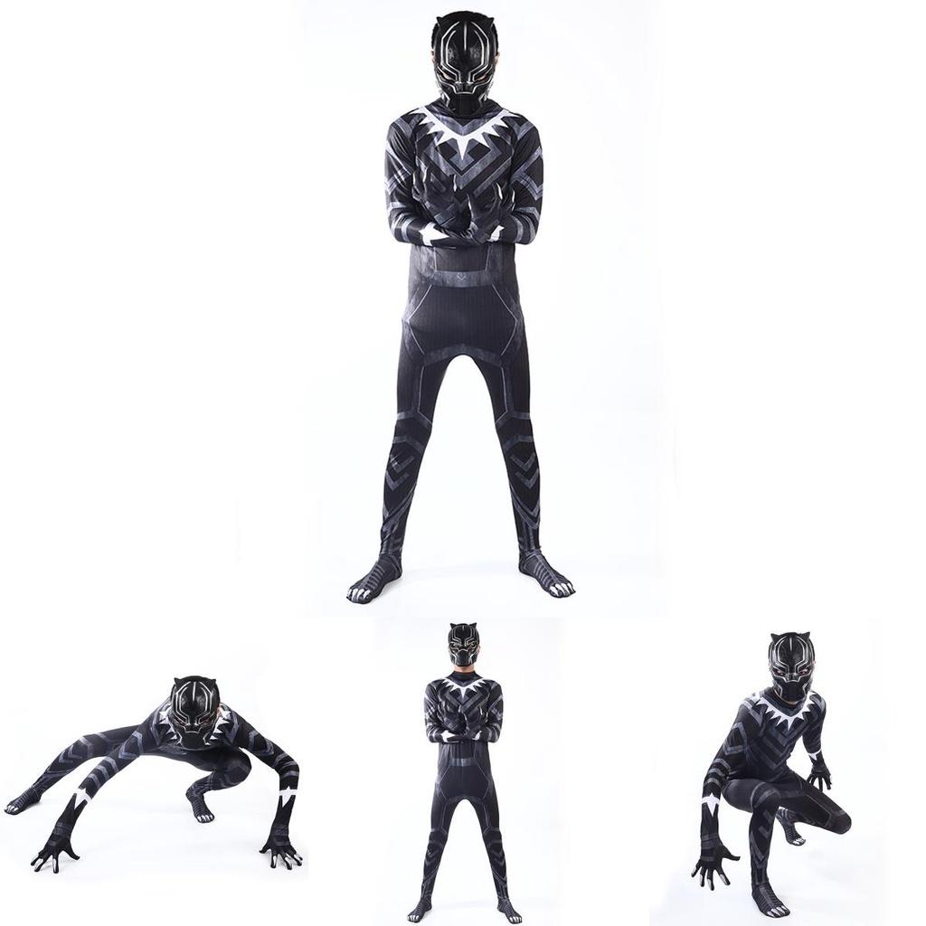 Adult And Children's Black Panther Bodysuit Costume For Halloween Cosplay