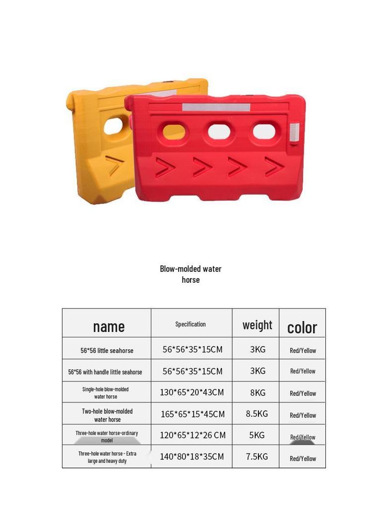 Red Plastic Double-Hole Anti-Collision Water-Filled Road Barrier for Construction and Maintenance Sites