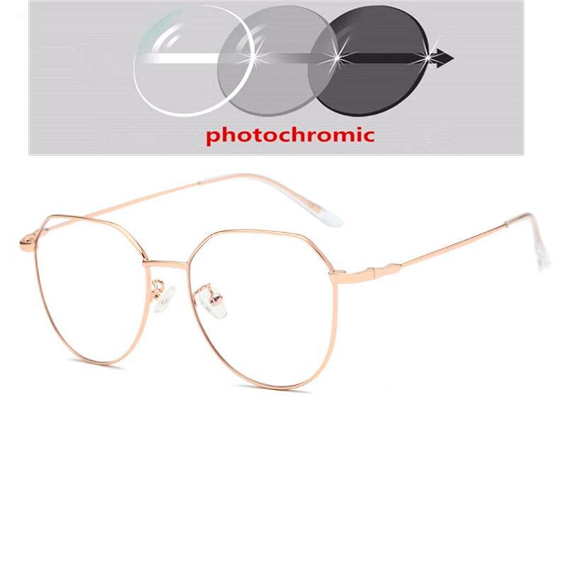 Big Frame Anti Blue Light Computer Glasses Women Metal Retro Nearsighted Spectacles Prescription 0 To -6 0