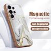 Magnetic For Magsafe Case For Samsung Galaxy S26 Ultra S25 Edge S24 Plus S23 FE S22 A54 A55 A56 5G White Marble Pattern Matte Cover
