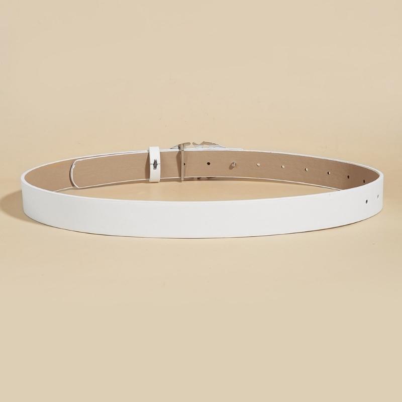 Vintage PU Belt for Women Star Buckle Belt Lady Narrow Waistband Aesthetic Waist Belt for Girl Jeans Shorts Dress Belt