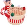 Elf Storage Gift Basket Large Capacity Multifunctional Xmas Decorations Candy Snack Basket Red