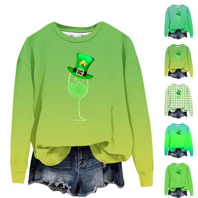 Moletom Feminino Casual de Manga Comprida Solto Estampado