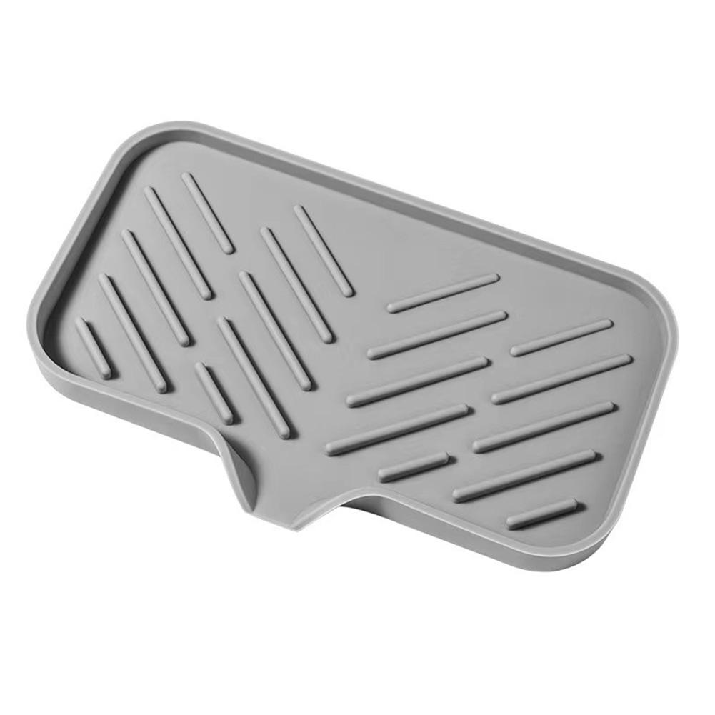 

Силиконовый коврик для сушки посуды, держатель для губки для кухонной раковины, дренажная прокладка, поднос для хранения мыльниц, самоосушающийся органайзер, противоскользящая полка для хранения, принадлежности для ванной комнаты L серый
