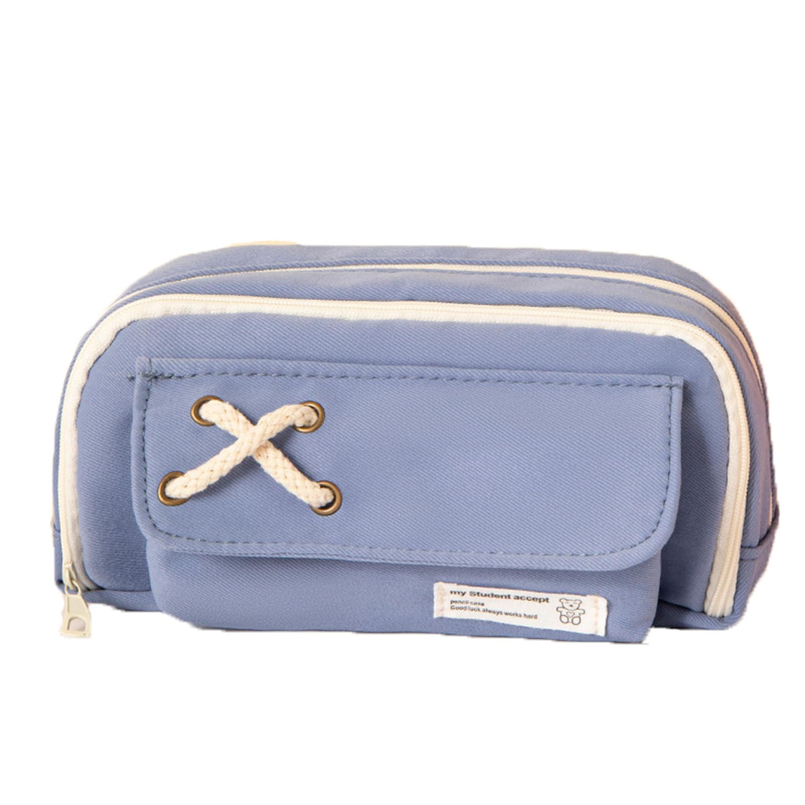 

Пенал большой вместимости с липким стильным карандашом, простой и многофункциональный пенал для начальной школы, средней школы, старшей школы, колледжа и синий