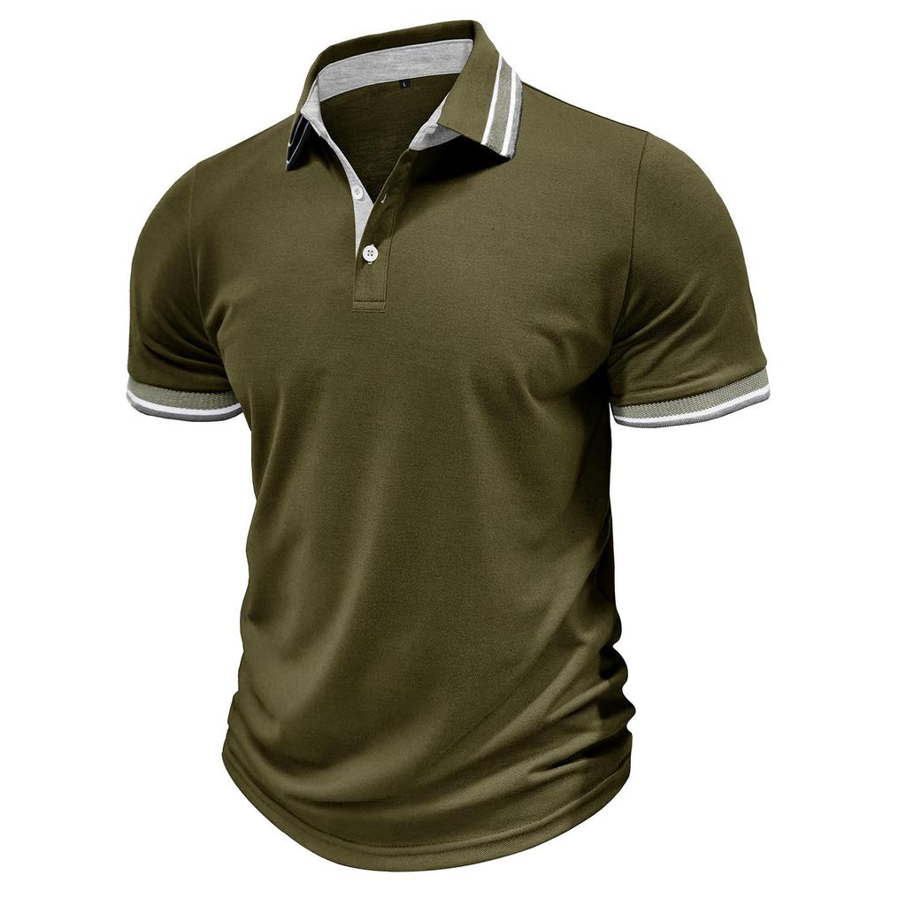 T-shirt da uomo Polo a maniche corte a blocchi di colore Colletto con bavero Top Camicia da tennis da golf casual estiva quotidiana da uomo