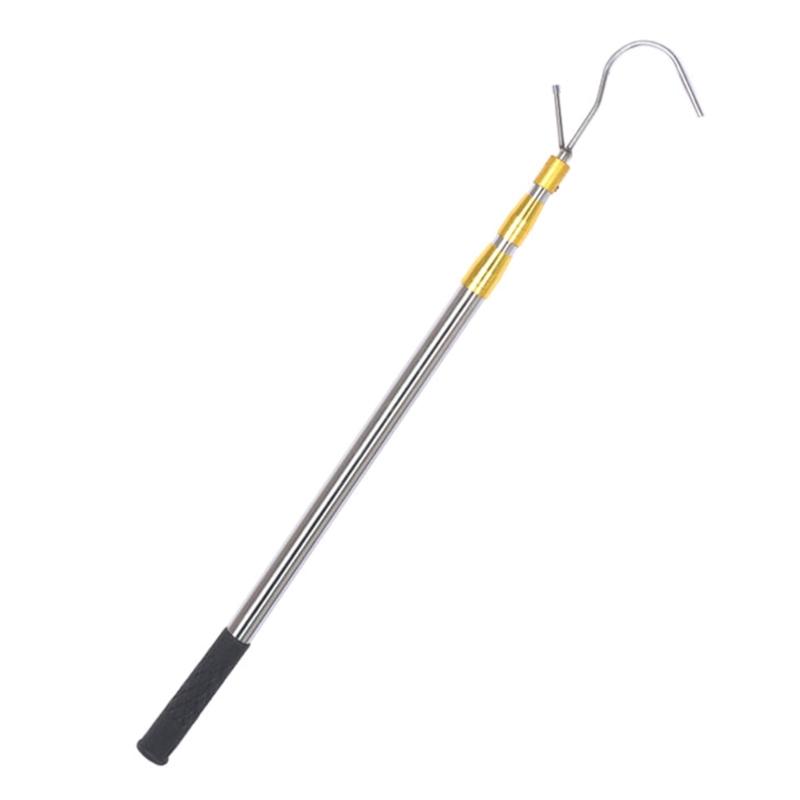 Multi Section Lockable Telescopic Puller Extends 23''-59'' Awning Opener Poles Stainless Telescoping Poles with Hook