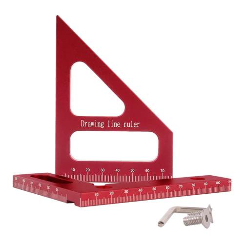 KETIPED 3D Multi-Angle Measuring Ruler, 4.4" X 3.1" Aluminum Alloy Woodworking Square Protractor, Carpenter's Tool