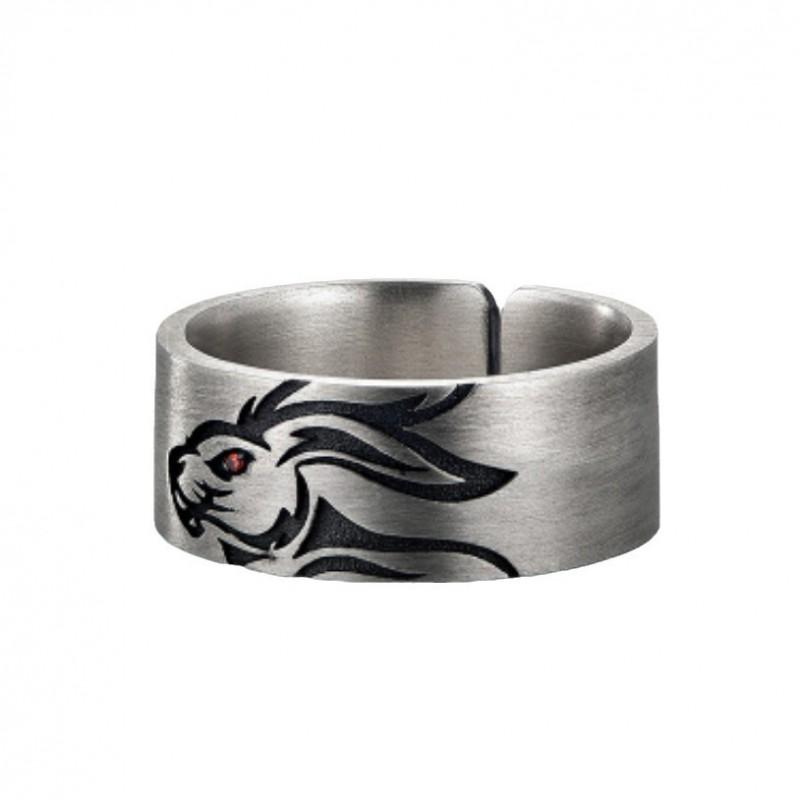 Adjustable Open Ring Men Women Vintage Rabbit Motif Plated Geometric Band Retro Stylish Jewelry