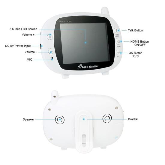 Baby monitor SP850 da 3,5 pollici, monitor per visione notturna, baby monitor, baby monitor