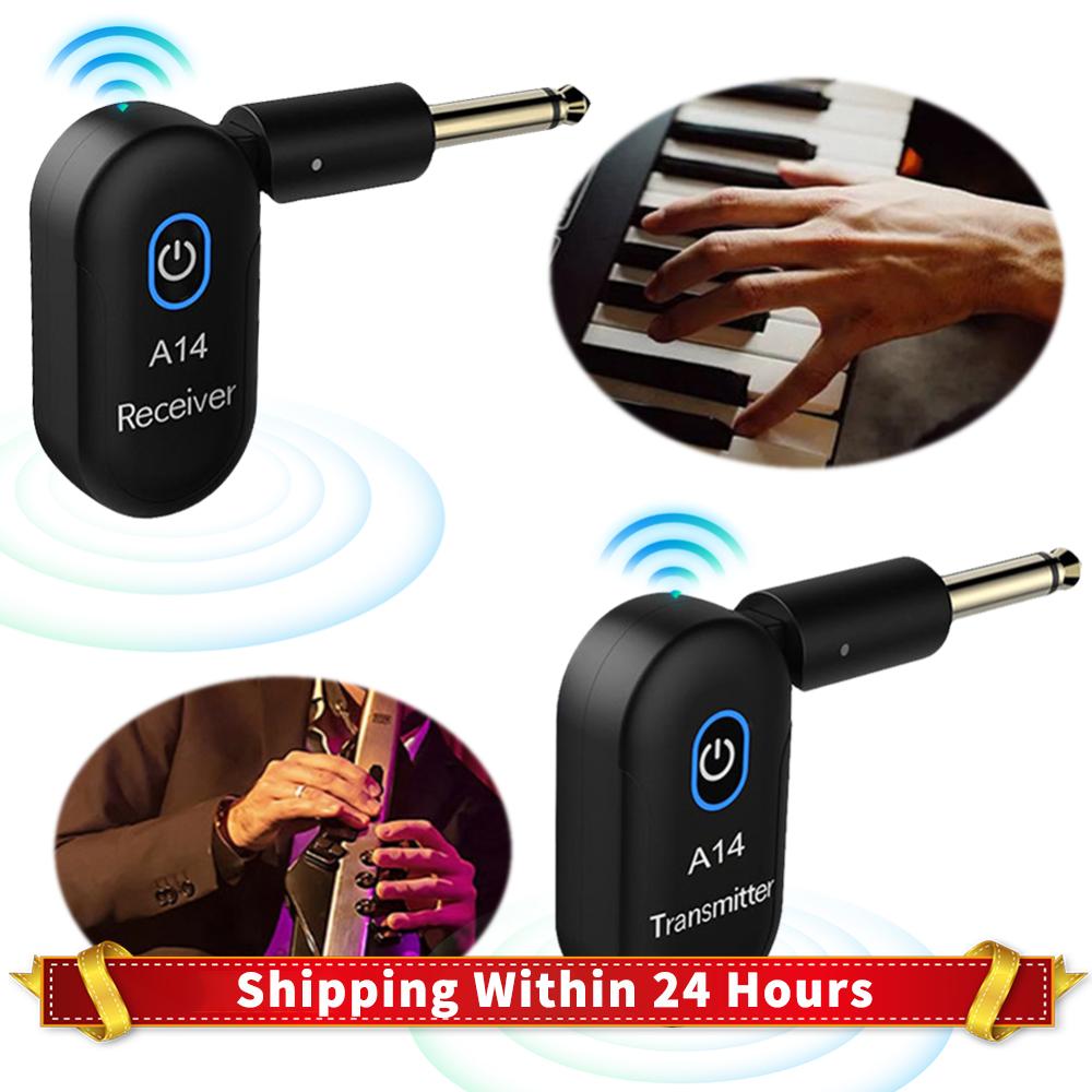 2.4G Guitar Wireless System Rechargeable Wireless Guitar Transmitter Receiver for Acoustic Guitar Bass Electric Instruments