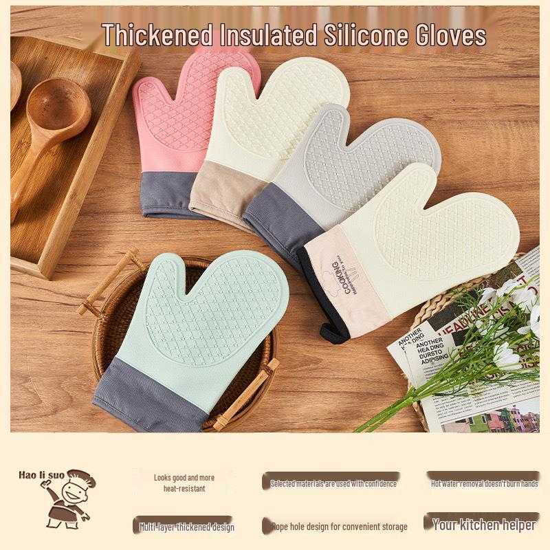 Silicone Heat-Resistant Non-Slip Baking Gloves for Kitchen and Oven