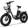 Fat Tire Adult Electric Bike PHILODO T1 750W Motor 48V 20Ah Large Capacity Battery 7-Speed 20" Tires Max Speed 45km/h All Terrain E-Bike