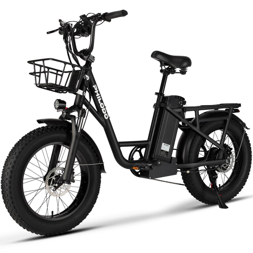 La PHILODO T1 è una bicicletta elettrica multifunzionale con una velocità massima di 25 km/h e una batteria da 48V 20Ah.