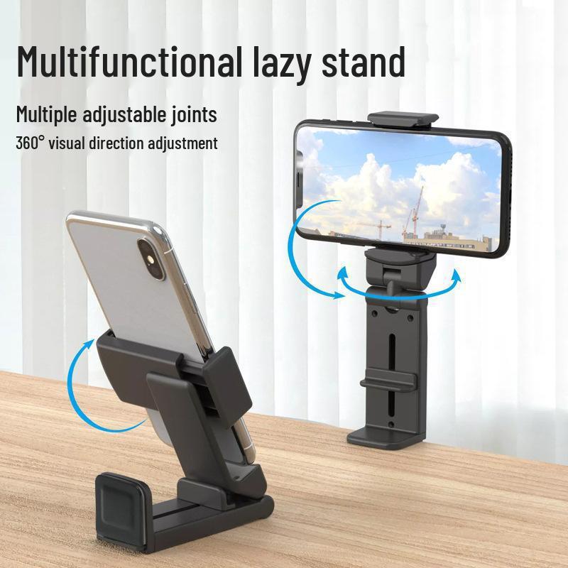 Faltbarer Handy-Ständer mit 360° Drehung und Teleskop-Clip
