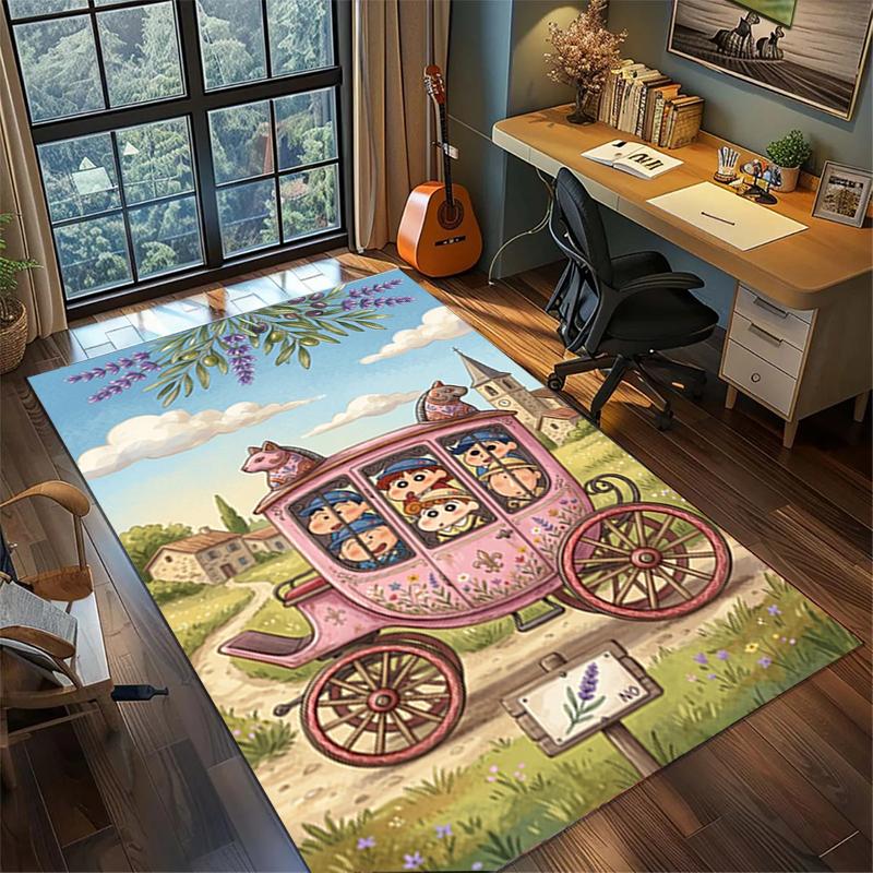 Crayon Shin-chan Home Floor Rug Large Area Non Slip Washable Mat Gamer Bedroom Decor