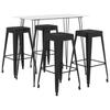 Day and Night - Day and Night High Table and Bar Stools 5 Pieces Black and White