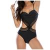 Women's One Piece Swimsuit with Cutout Design Strappy Waistband Adjustable Shoulder Straps and Supportive Bust Structure for Beachwear