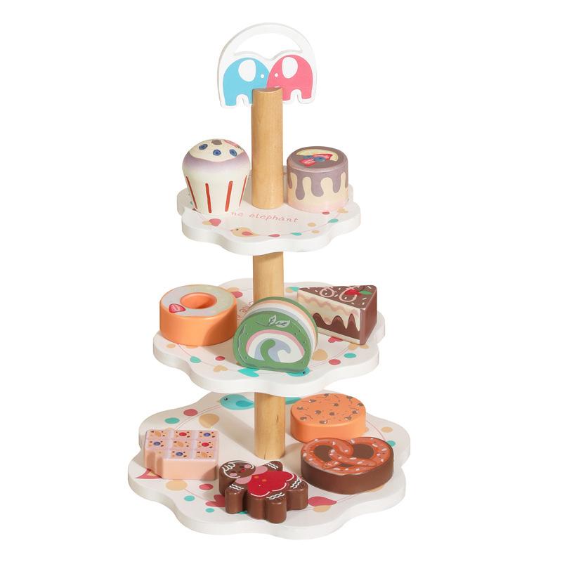 Children's play house tea set afternoon tea dessert simulation teapot tableware cup set toy wooden wooden
