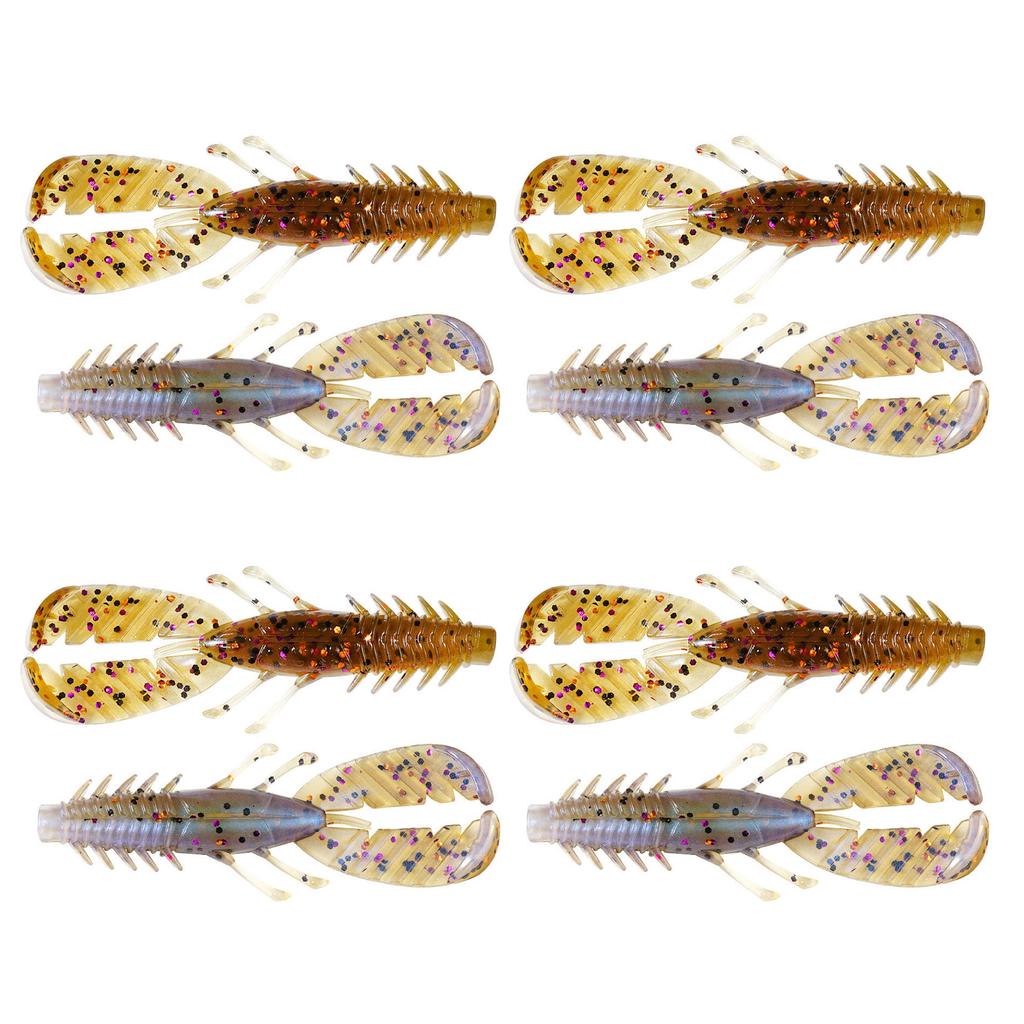 8pcs Shrimp Soft Bait Fishing Baits 7.5cm 3.7g Crawfish Lures Artificial Swimbait Saltwater Fishing Tackle Accessories