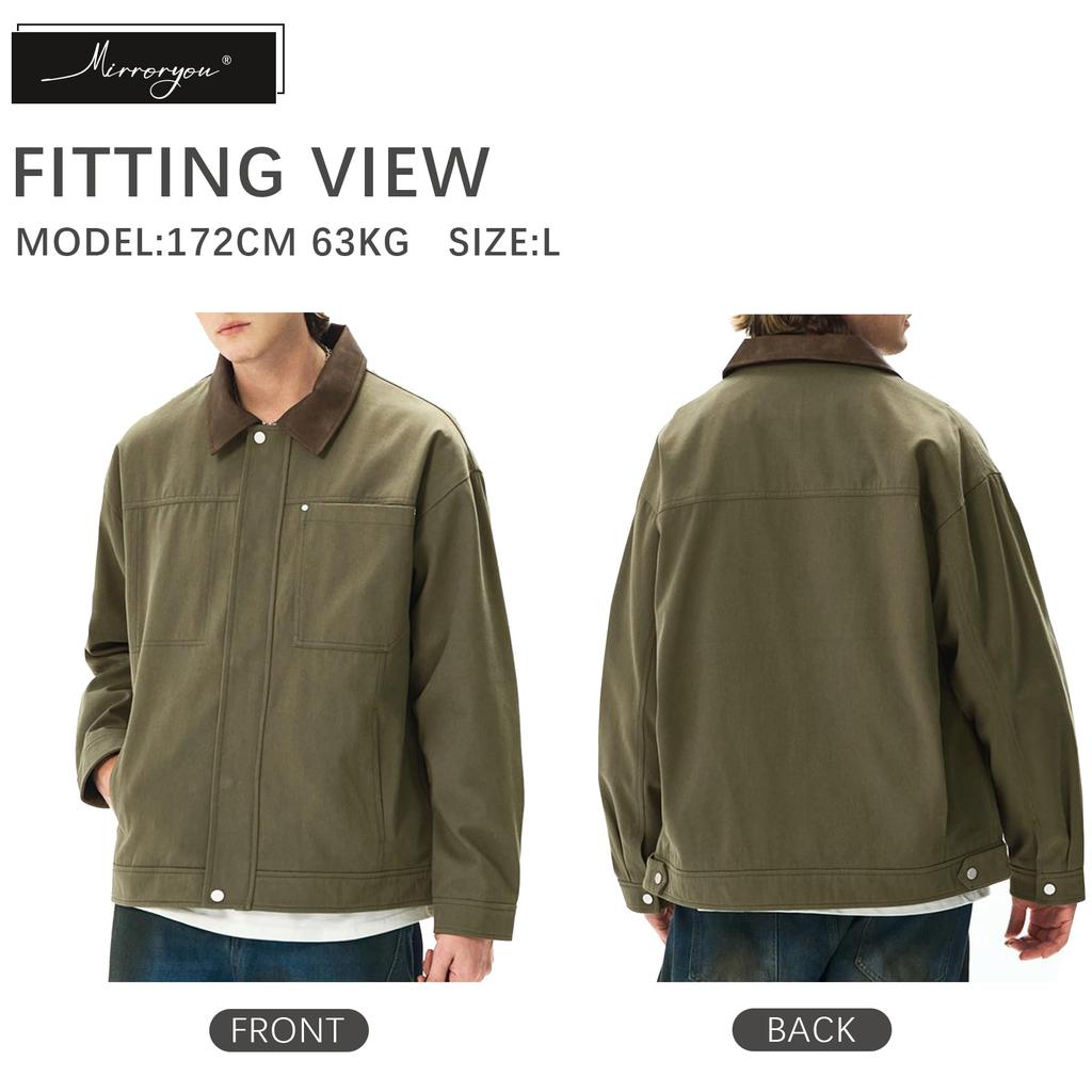 Mirror You Oversized Regular Loose Solid Street Style Men's Jacket/Blouson, Collar, Fit, Simple, Color, Casual, Stylish,