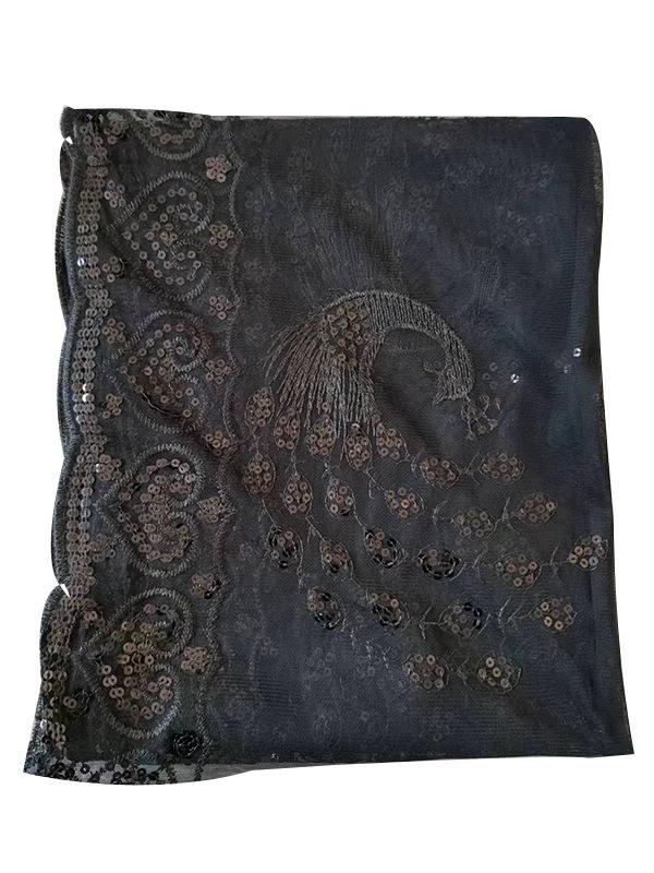 Women Sequined Shawl Spring Summer Peacock Embroidery Sequined Tassel Shawl Party Banquet Evening Dress Shawl Ladies Wraps