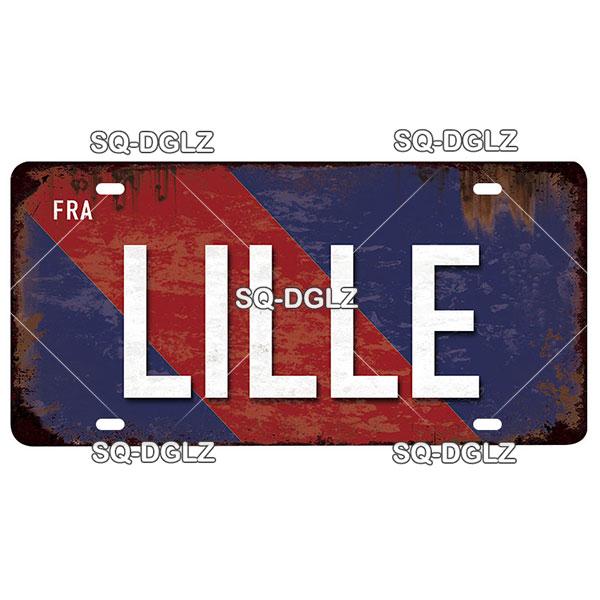 [SQ-DGLZ] Vintage France City Metal Sign Tin Sign Licenses Plate Decor Plaque Metal Vintage Bar Pub Club Home Wall Decoration