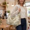 Elegant Damask Pattern Tote Bag Large Capacity Daily Commute Handbag for Ladies