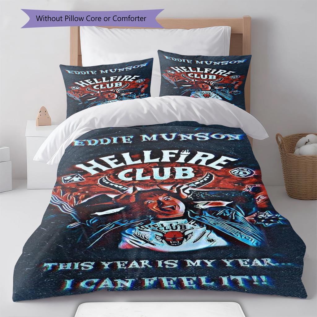 Cartoon Pattern Bedding Quilt Set Quilt Cover Pillowcase Home Decoration Birthday Gift (1 * Duvet Cover + 2 * Pillowcase, Without Core)