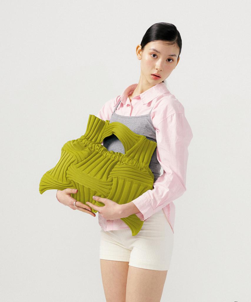 Pleatsmama Big Bow Bag Olive