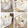 Plastic Trash Bag Holder Wall Mount With Foldable Design For Kitchen And Bathroom Storage