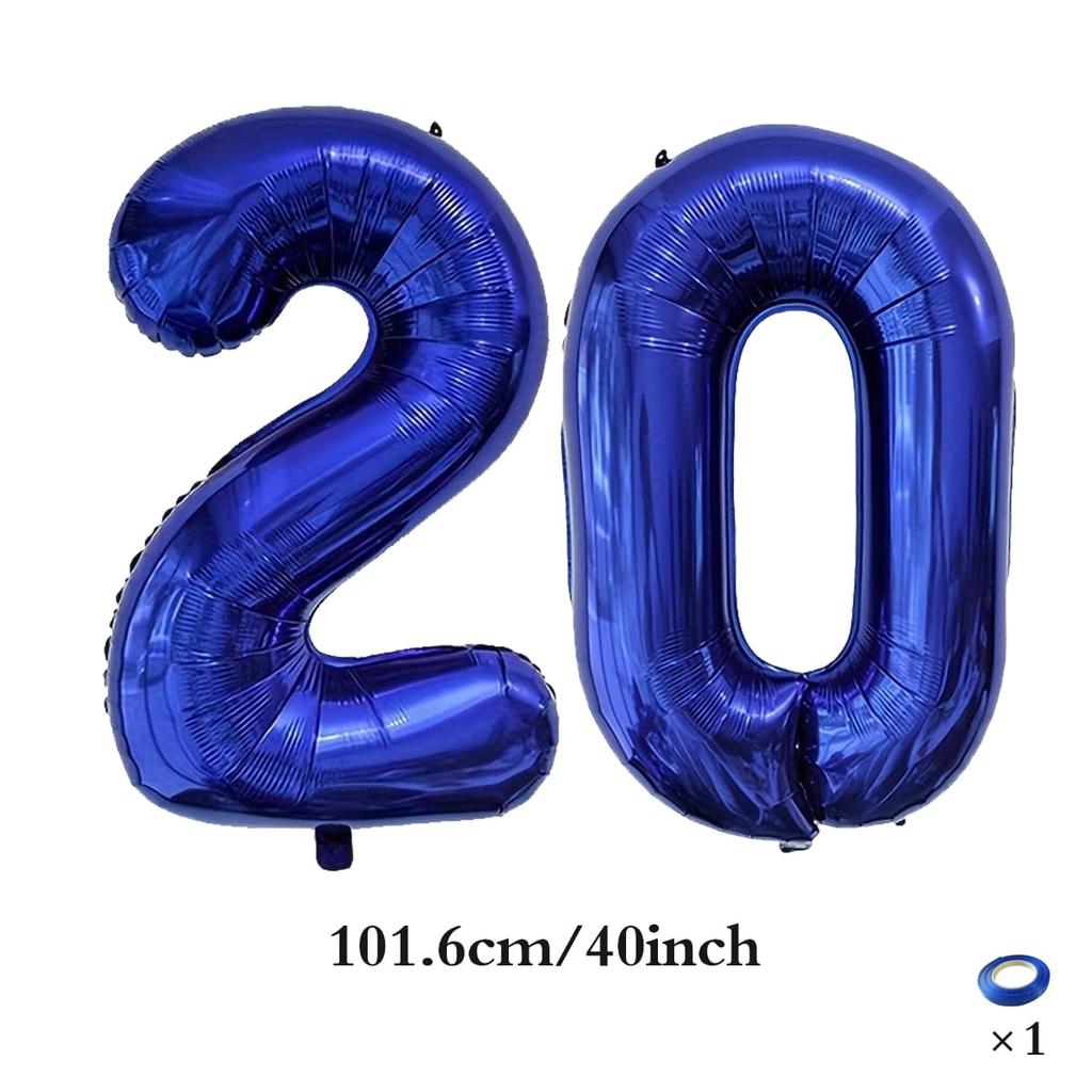 Großer 40-Zoll tiefblauer digitaler Ballon 10 20 30 40 50 60 70 80. Geburtstagsparty digitale Dekoration Dekoration für Gedenktage