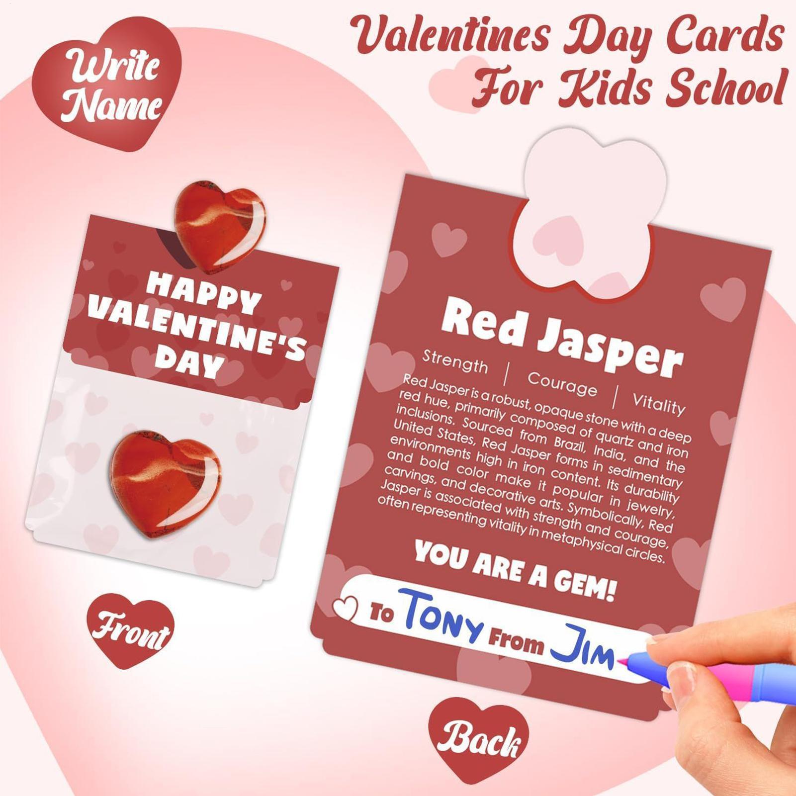 12pcs Valentine s Day Greeting Cards Heart-shaped Stones Valentine s Day Crystal Stone Greeting Cards Funny Exchange Cards CN