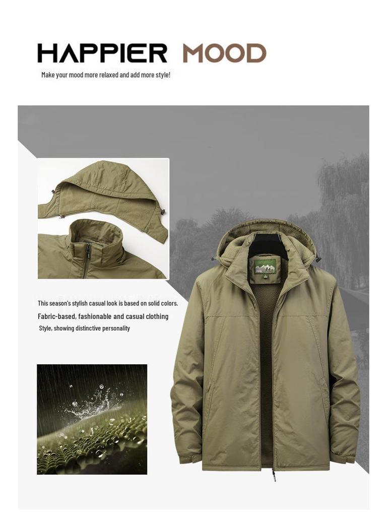 Wasserdichte Herren-Skijacke, Winddichte Freizeit-Arbeitskleidung, Baumwoll-Herrenbekleidung