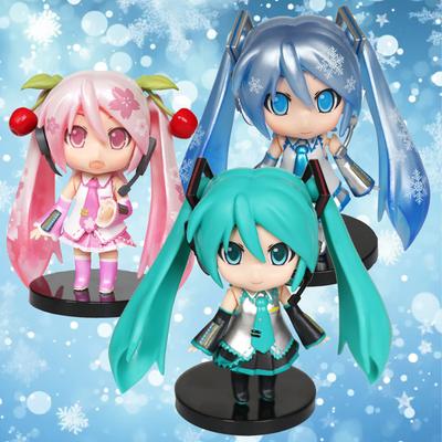 Anime New Miku Figure Mini Character Ornaments Kawai Pink Green Hatsune Home Desk Decoration Adult Toy Kid Birthday Gift