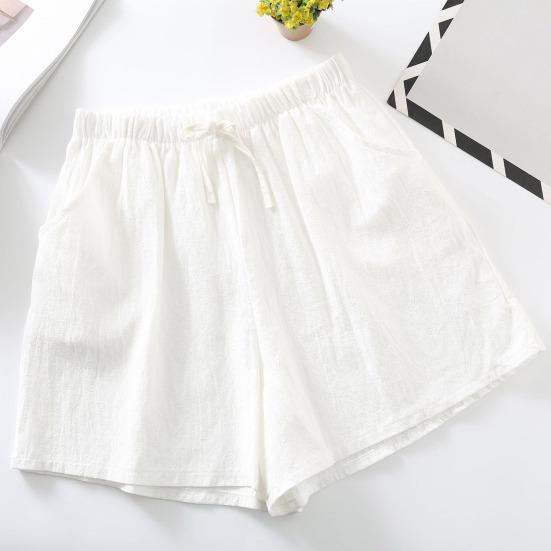 Women Sports Shorts Breathable Solid Color Elastic Waist A-line Loose Exercise Drawstring High Waist Women Shorts Female Clothes