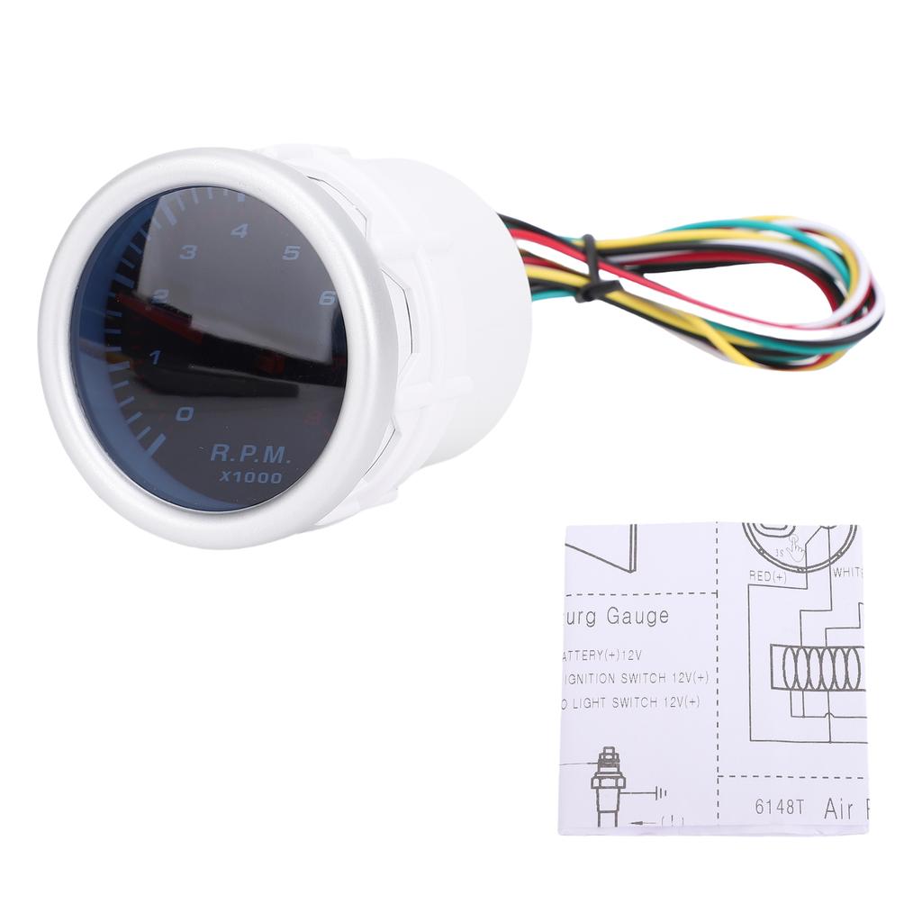 Drehzahlmesser für Auto 8000 U/min Messgerät Drehzahlmesser 55 mm Durchmesser für 1 bis 8 Zylinder Benzinmotor