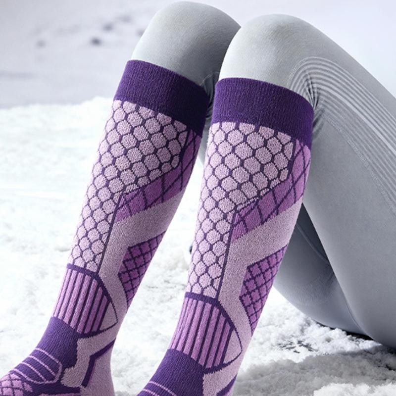Extreme Cold Weather Ski Socks Thermal Insulated Cotton Blend Reinforced Heel Toe Stockings Unisex Outdoor Activity