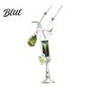 Everyday Wear Necklace Women Cocktail Glass Shape Charm with Beautiful